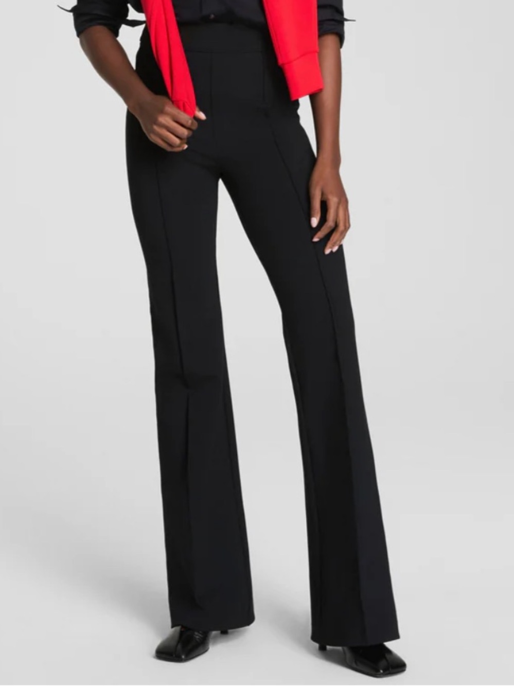 SPANX Black High-Rise Boot-Cut Flare Pants